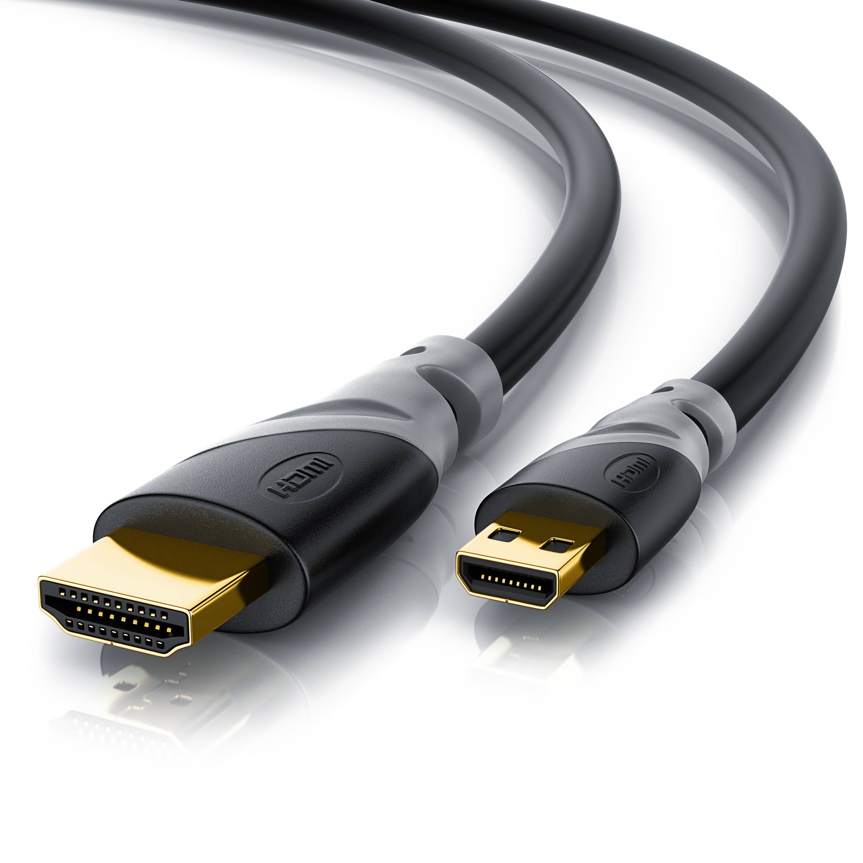 CSL HDMI Typ D (Micro) 2.0 zu HDMI Typ A Kabel, 4K, Ethernet, Ultra HD 2160p (3840 × 2160 Pixel) - 3m-0