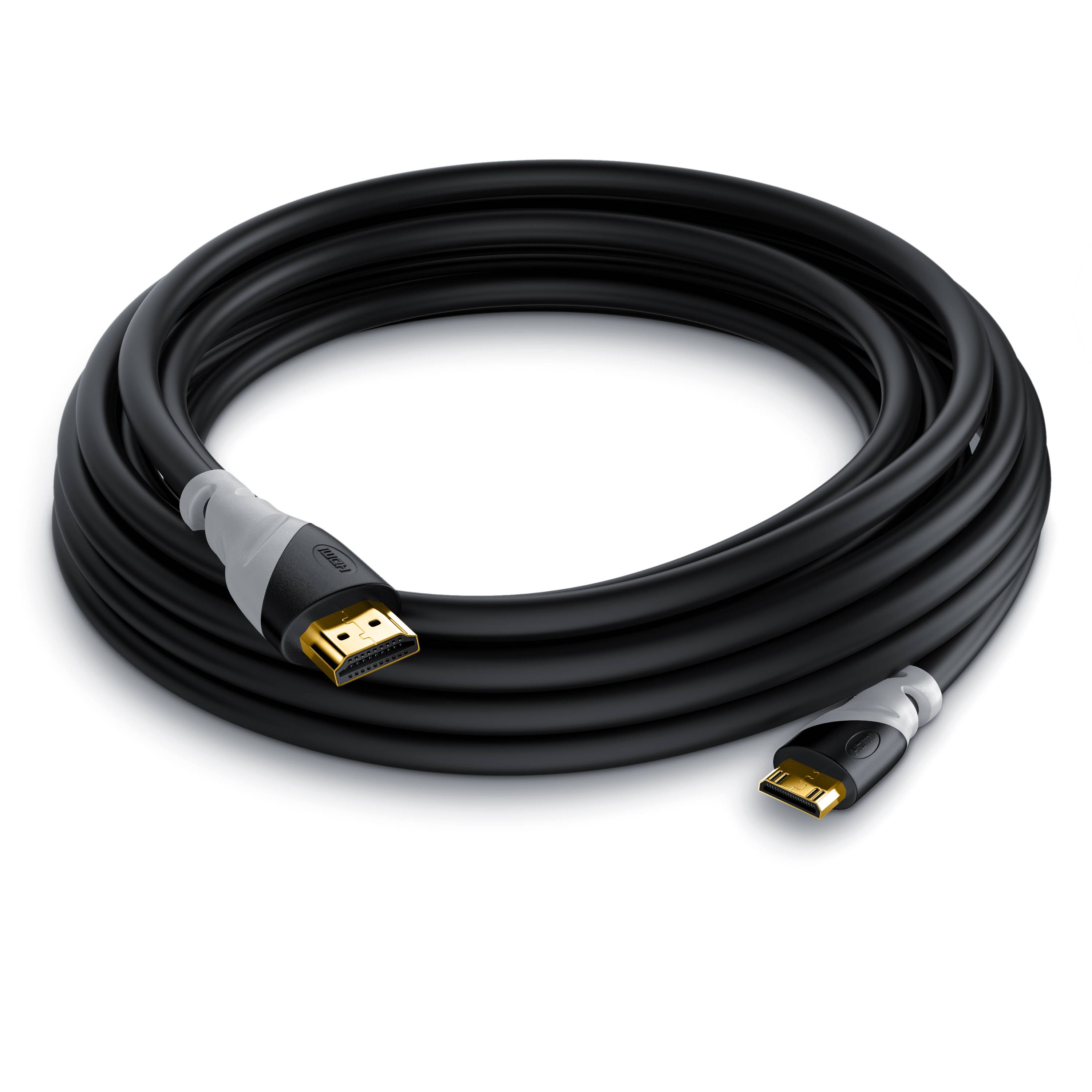 CSL HDMI Typ C (Mini) 2.0 zu HDMI Typ A Kabel, Ultra HD, UHD, 2160p, 4k bei 30 Hz, 1080p, 3D, Ethernet - 5m-1
