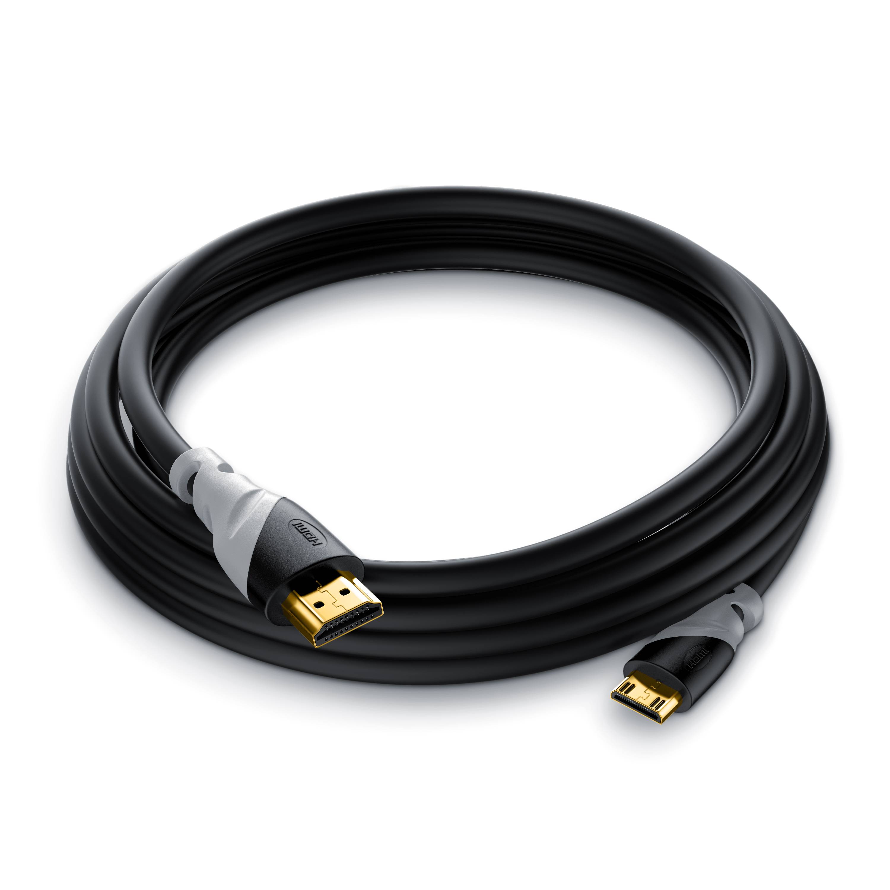 CSL HDMI Typ C (Mini) 2.0 zu HDMI Typ A Kabel, Ultra HD, UHD, 2160p, 4k bei 30 Hz, 1080p, 3D, Ethernet - 3m-1