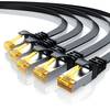 Primewire 5x LAN-Kabel CAT.7, RJ-45 (Ethernet), CAT 7 Flachband U/FTP Gigabit Netzwerkkabel 10 Gbit/s Patchkabel - 1m