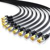 Primewire 10x LAN-Kabel CAT.7, RJ-45 Ethernet, CAT 7 Flachband U/FTP Gigabit Netzwerkkabel 10 Gbit/s Patchkabel - 0,25m