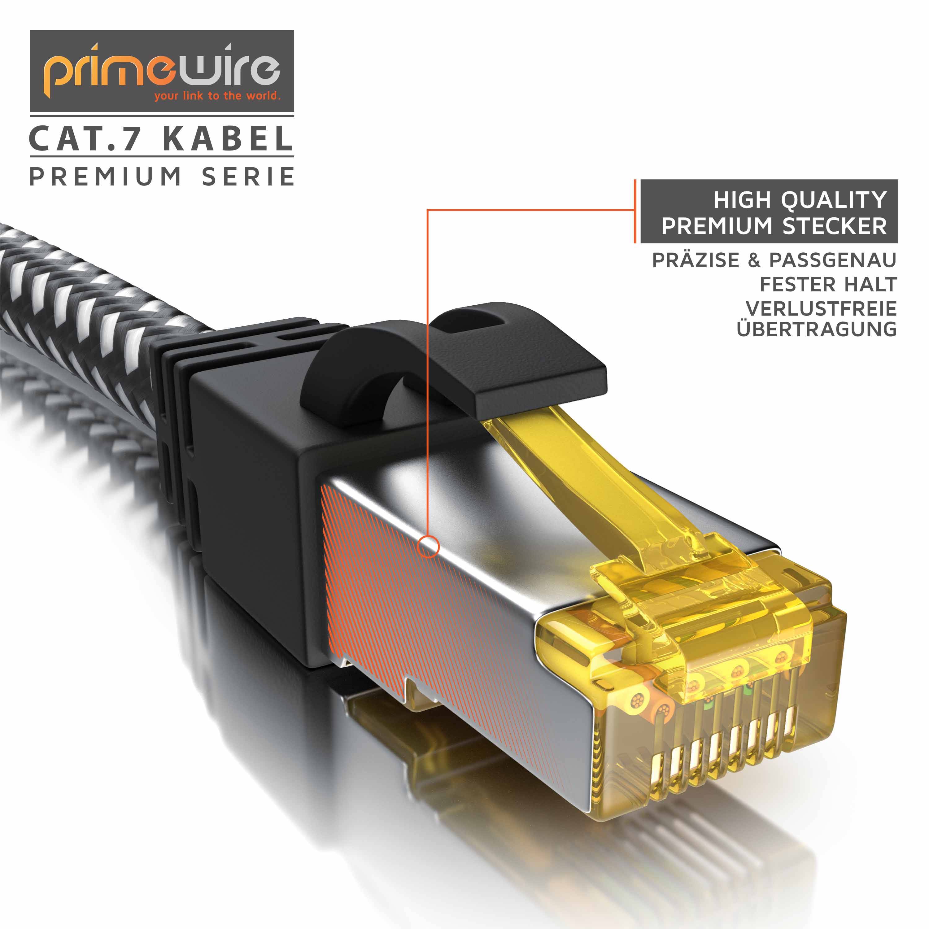 Primewire Patchkabel CAT 7 Rohkabel mit Braiding, Gigabit Ethernet LAN Kabel 10 Gbit/s S/FTP PIMF, Netzwerkkabel - 30m-2