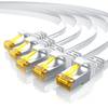 Primewire 5x LAN-Kabel CAT.7, RJ-45 (Ethernet), CAT 7 Flachband U/FTP Gigabit Netzwerkkabel 10 Gbit/s Patchkabel - 1m