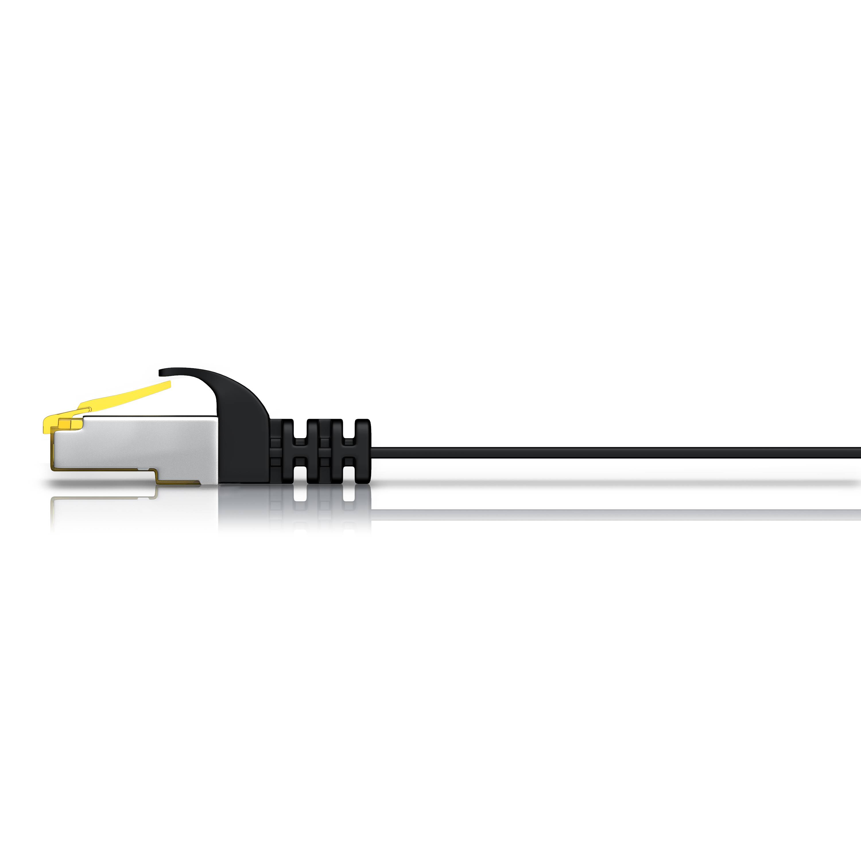 Primewire LAN-Kabel CAT.7, RJ-45 (Ethernet), CAT 7 Flachband U/FTP Gigabit Netzwerkkabel 10 Gbit/s Patchkabel - 2m-1