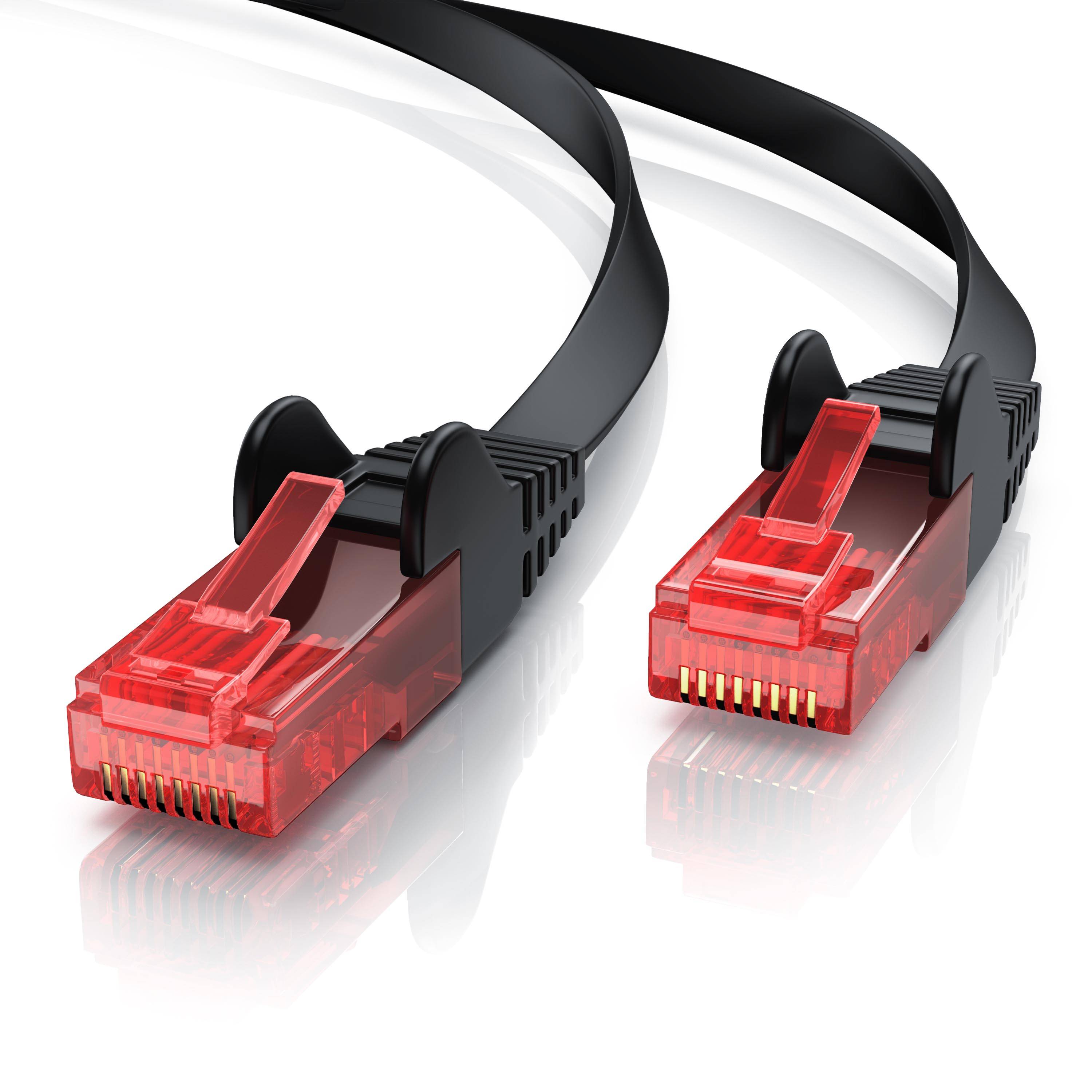 CSL Cat 6 Flachband LAN Kabel, UTP Schimung, Gigabit 1000 Mbit/s, Patchkabel Flachkabel, Netzwerkkabel - 30m-0
