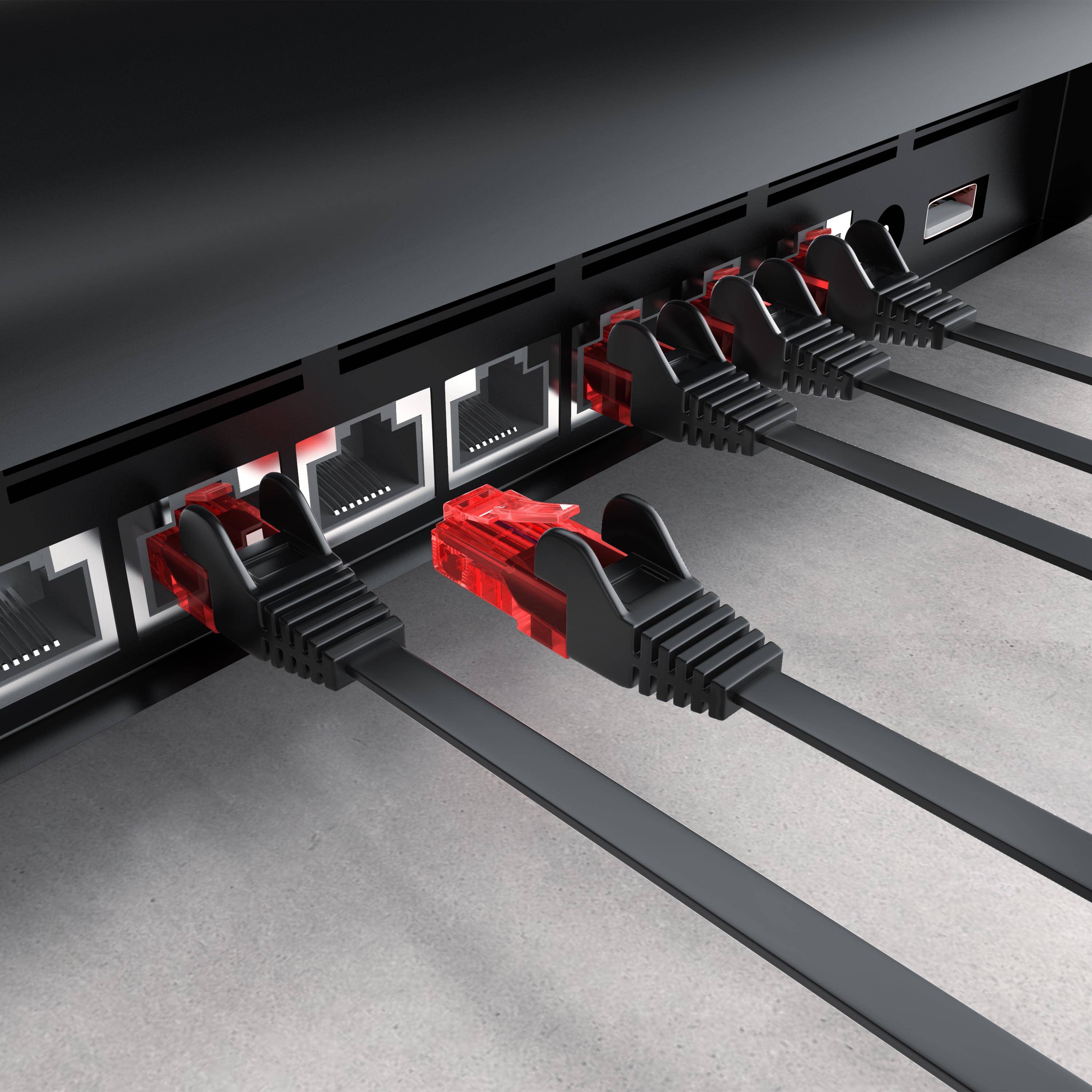 CSL Cat 6 Flachband LAN Kabel, UTP Schimung, Gigabit 1000 Mbit/s, Patchkabel Flachkabel, Netzwerkkabel - 30m-1