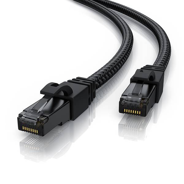Primewire Patchkabel CAT 7 mit Baumwollmantel, Gigabit Ethernet LAN Kabel, 10 Gbit/s S/FTP PIMF, Netzwerkkabel - 10m