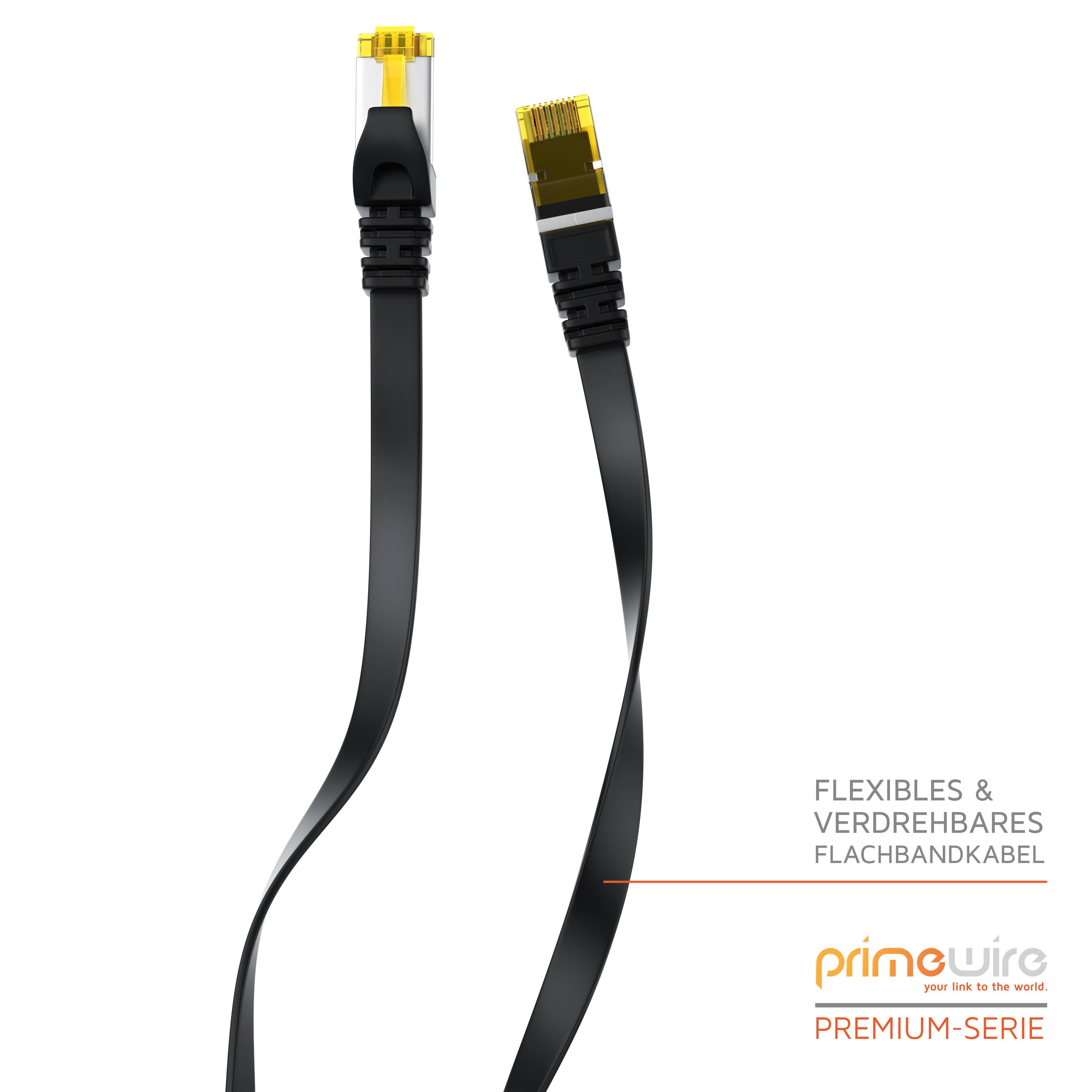Primewire LAN-Kabel CAT.7, RJ-45 (Ethernet), CAT 7 Flachband U/FTP Gigabit Netzwerkkabel 10 Gbit/s Patchkabel - 0,5m-4