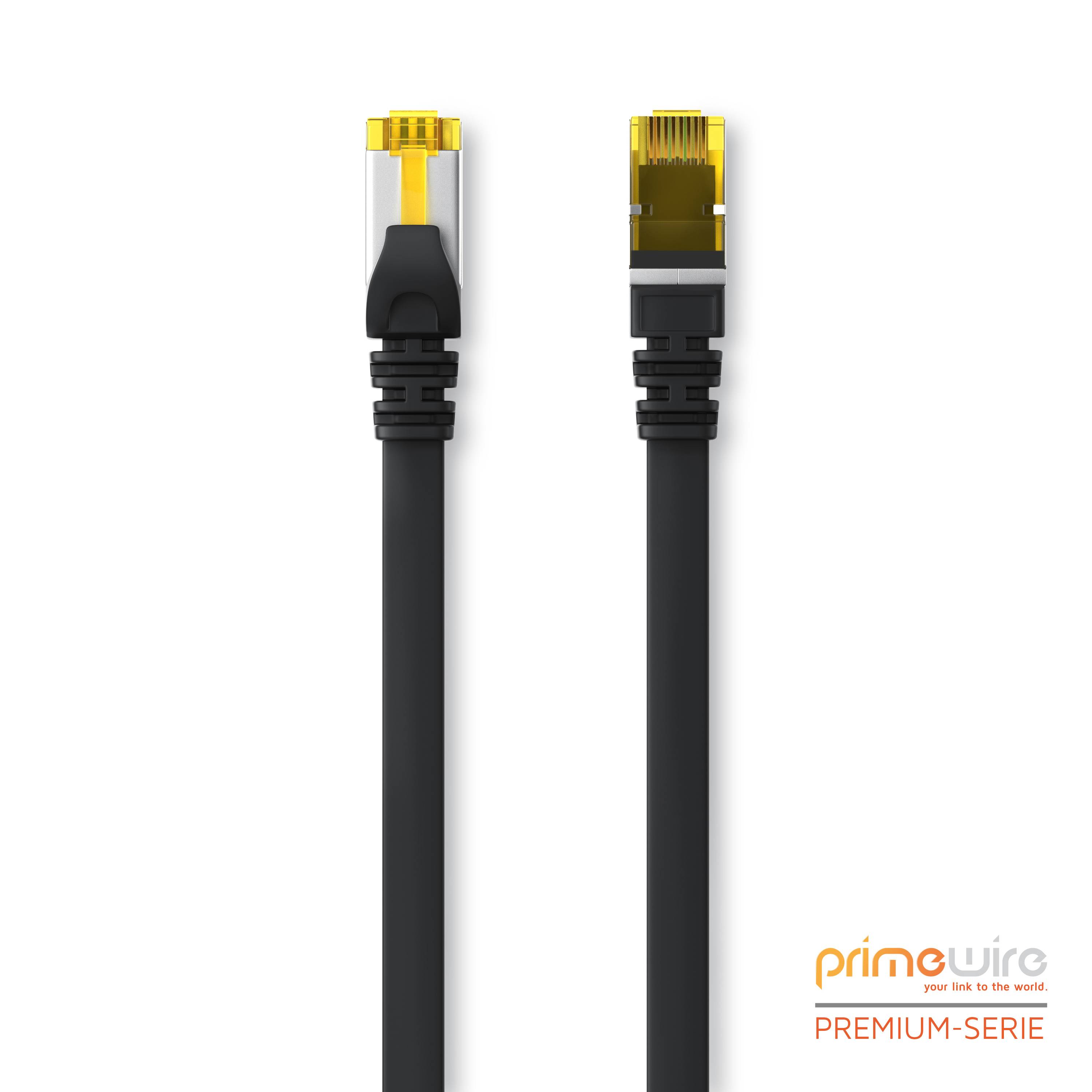 Primewire 10x LAN-Kabel CAT.7, RJ-45 (Ethernet), CAT 7 Flachband U/FTP Gigabit Netzwerkkabel 10 Gbit/s Patchkabel - 0,5m-3