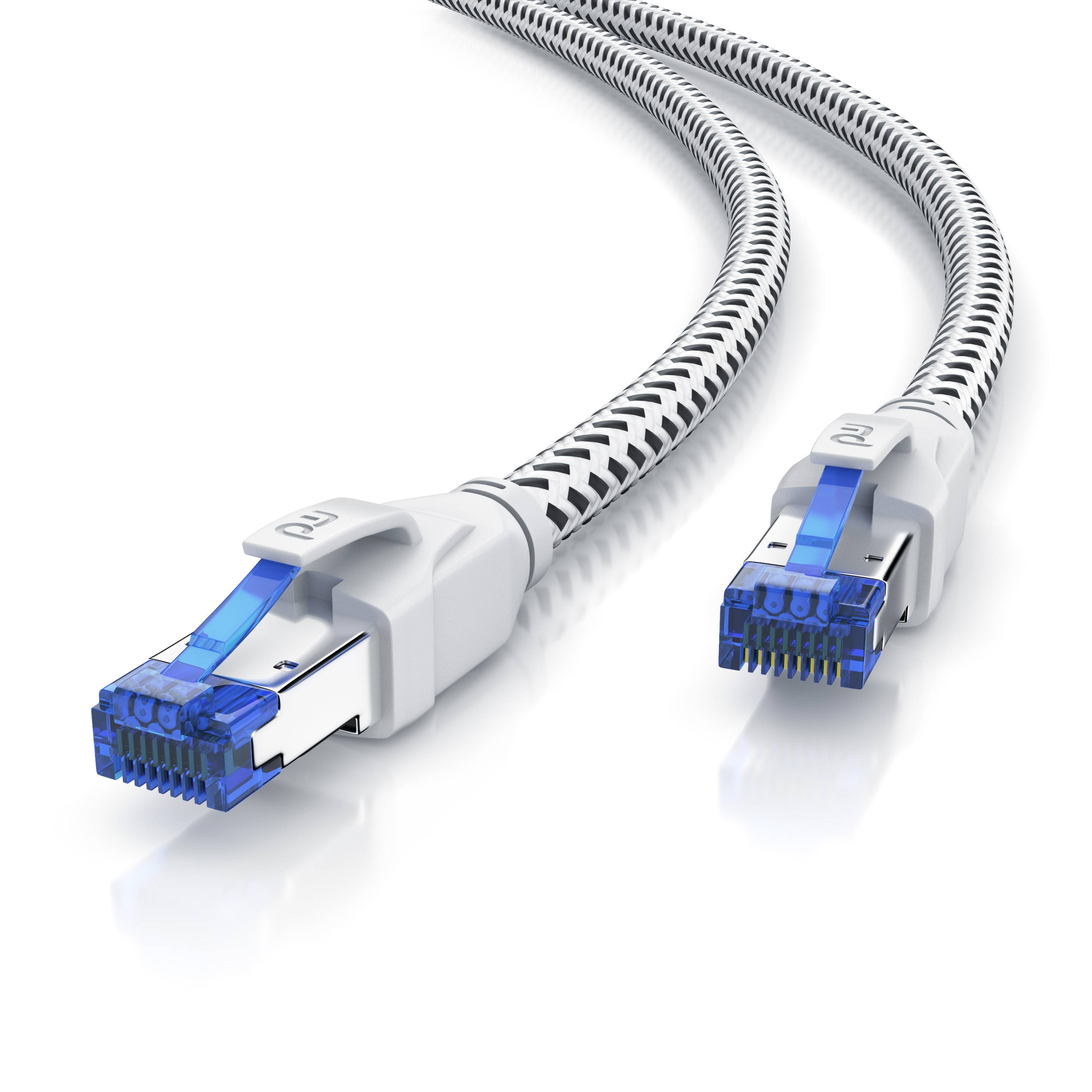 Primewire Patchkabel CAT 8, Gigabit Ethernet LAN Kabel, 40 Gbit/s S/FTP PIMF, Netzwerkkabel mit Baumwollmantel - 7,5m-0