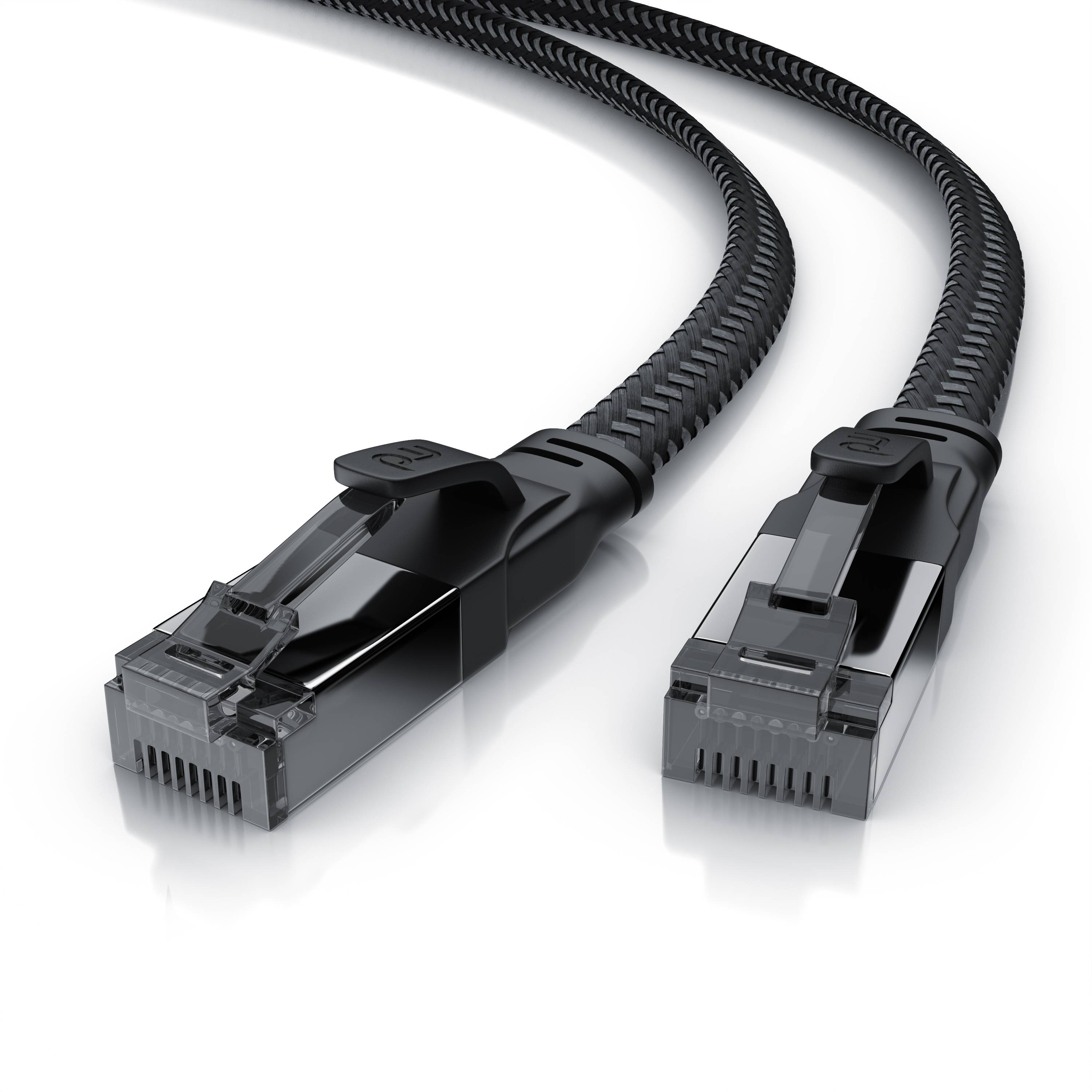 Primewire CAT 8.1 Netzwerkkabel Flach 40 Gbits, LAN Kabel Patchkabel, Gigabit RJ45 Ethernet, Flachbandkabel - 7,5m-0