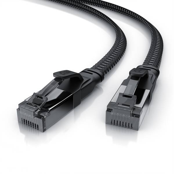 Primewire CAT 8.1 Netzwerkkabel Flach 40 Gbits, LAN Kabel Patchkabel, Gigabit RJ45 Ethernet, Flachbandkabel - 7,5m