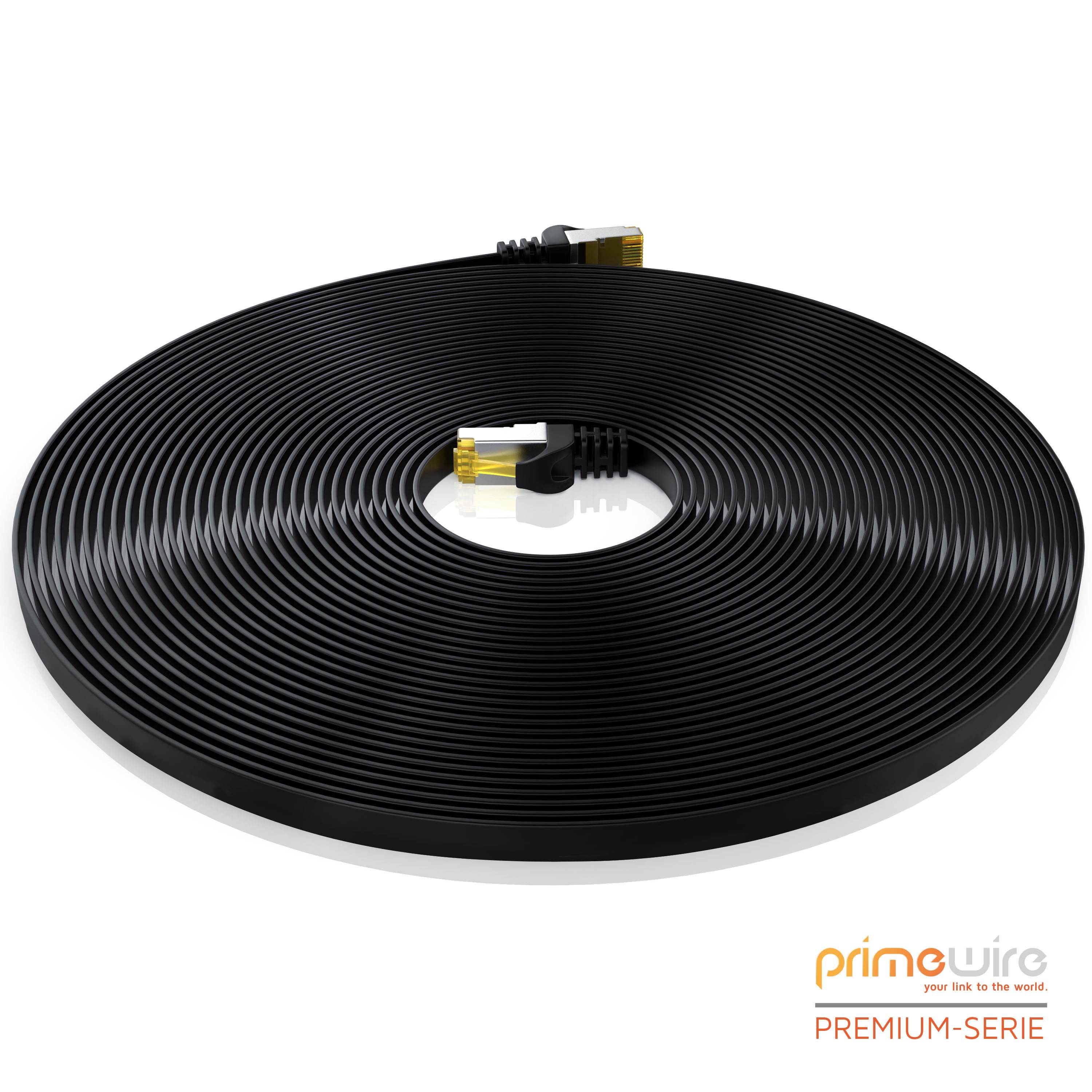 Primewire LAN-Kabel CAT.7, RJ-45 (Ethernet), CAT 7 Flachband U/FTP Gigabit Netzwerkkabel 10 Gbit/s Patchkabel - 20m-4