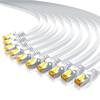 Primewire 10x LAN-Kabel CAT.7, RJ-45 Ethernet, CAT 7 Flachband U/FTP Gigabit Netzwerkkabel 10 Gbit/s Patchkabel - 0,25m