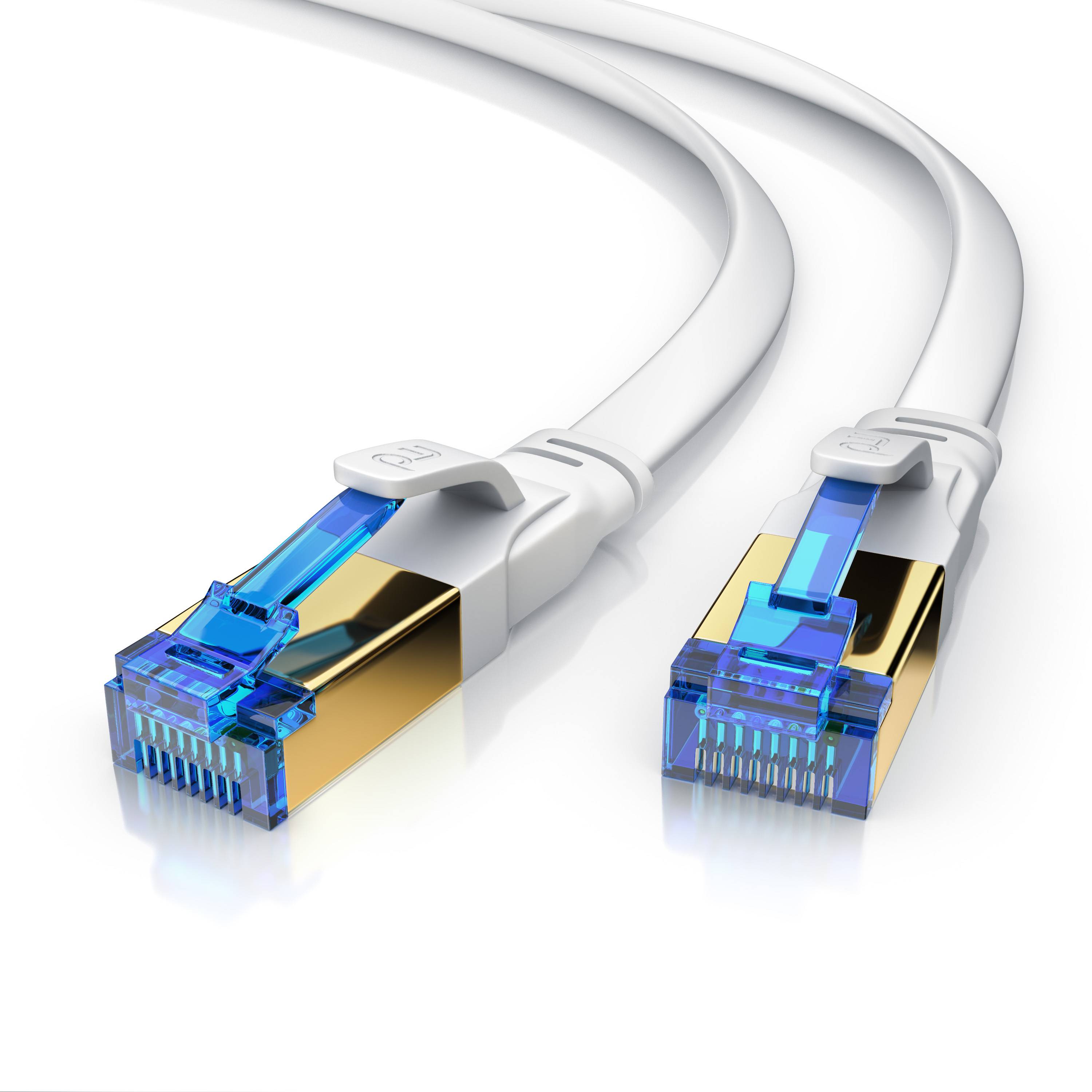 Primewire Flachbandpatchkabel CAT 8, Gigabit Ethernet LAN Kabel, 40 Gbit/s U/FTP PIMF Schirmung, Netzwerkkabel - 0,5m-0