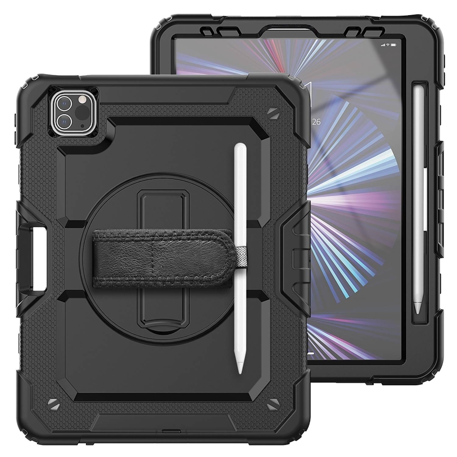 Tablethülle Apple iPad Air 11 2026 2025 2024 Hybrid 360 Grad Schultergurt Tasche-4