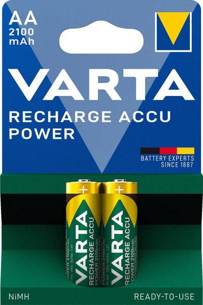 Varta Akku Recharge Accu Power Mignon AA NiMH 2100mAh (2er Blister)-0