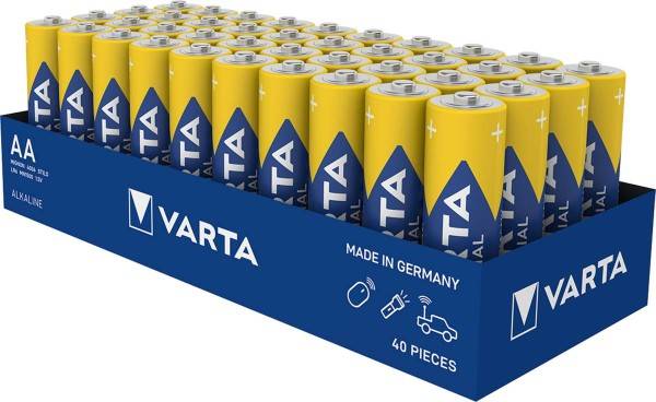 VARTA Batterie Alkaline, Mignon, AA, LR06, 1.5V, Industrial Pro, 40 Stück