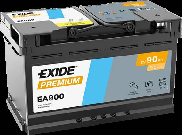 Exide EA900 Premium Carbon Boost 12V 90Ah 720A Autobatterie
