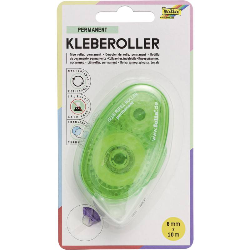 folia Mehrweg-Kleberoller, 8 mm x 10 m, permanent-0
