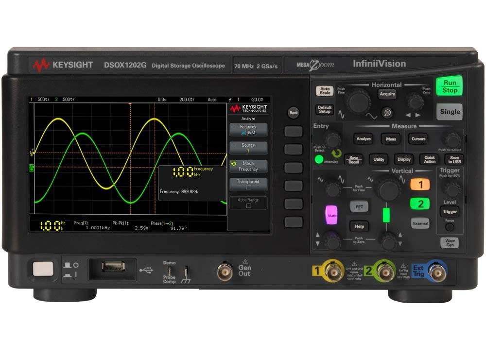 Keysight DSOX1202G | Oszilloskop InfiniiVision, 1000 X Serie, 2 Kanal, Signal Generator, 70 MHz, 2 GSa/s, USB, LAN-0