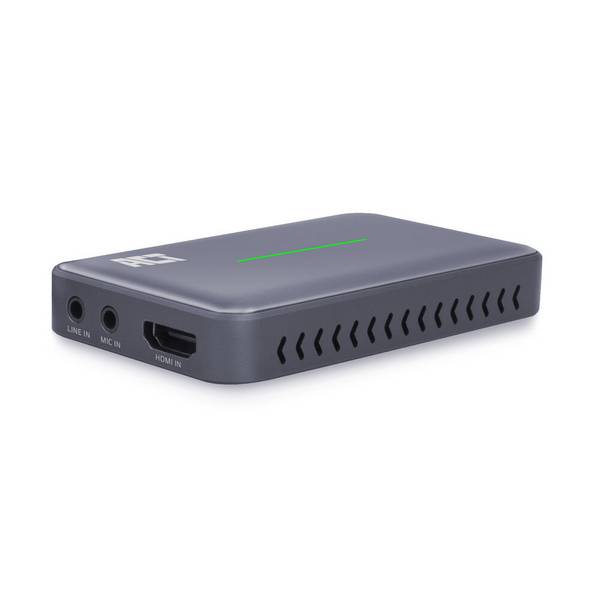 ACT AC7600 USB-C Video Capture Card | HDMI 4K @ 60Hz Passthrough | 4K @ 30Hz Capture | Record and Stream