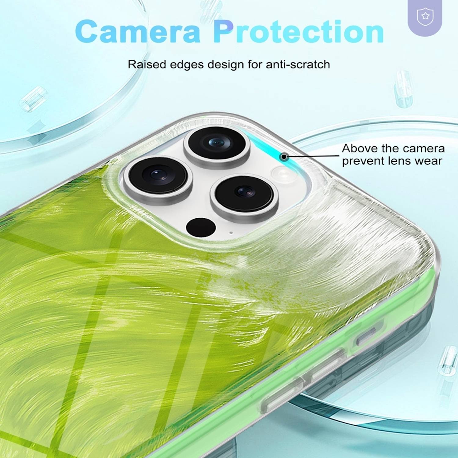Für Apple iPhone 15 Pro Max Feder Design Bumper Hybrid TPU PC Schutz Hülle Case Cover Grün-3