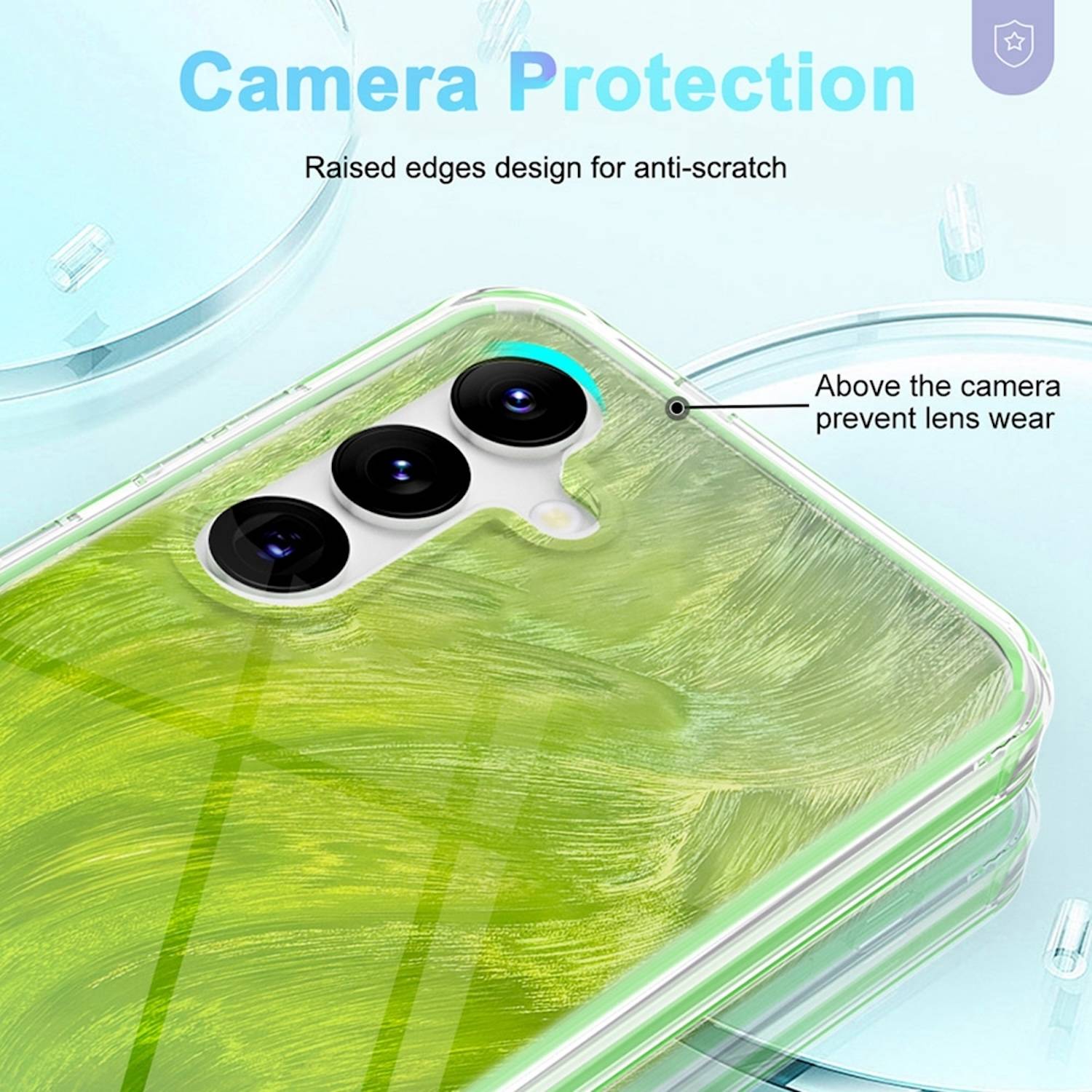 Für Samsung Galaxy S24 Feder Design Bumper Hybrid TPU PC Schutz Hülle Case Cover Grün-3