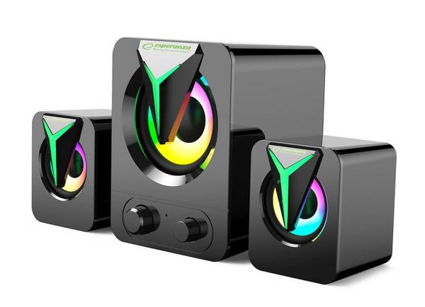 Esperanza Rainbow Soprano 2.1 LED Speakers (Black)