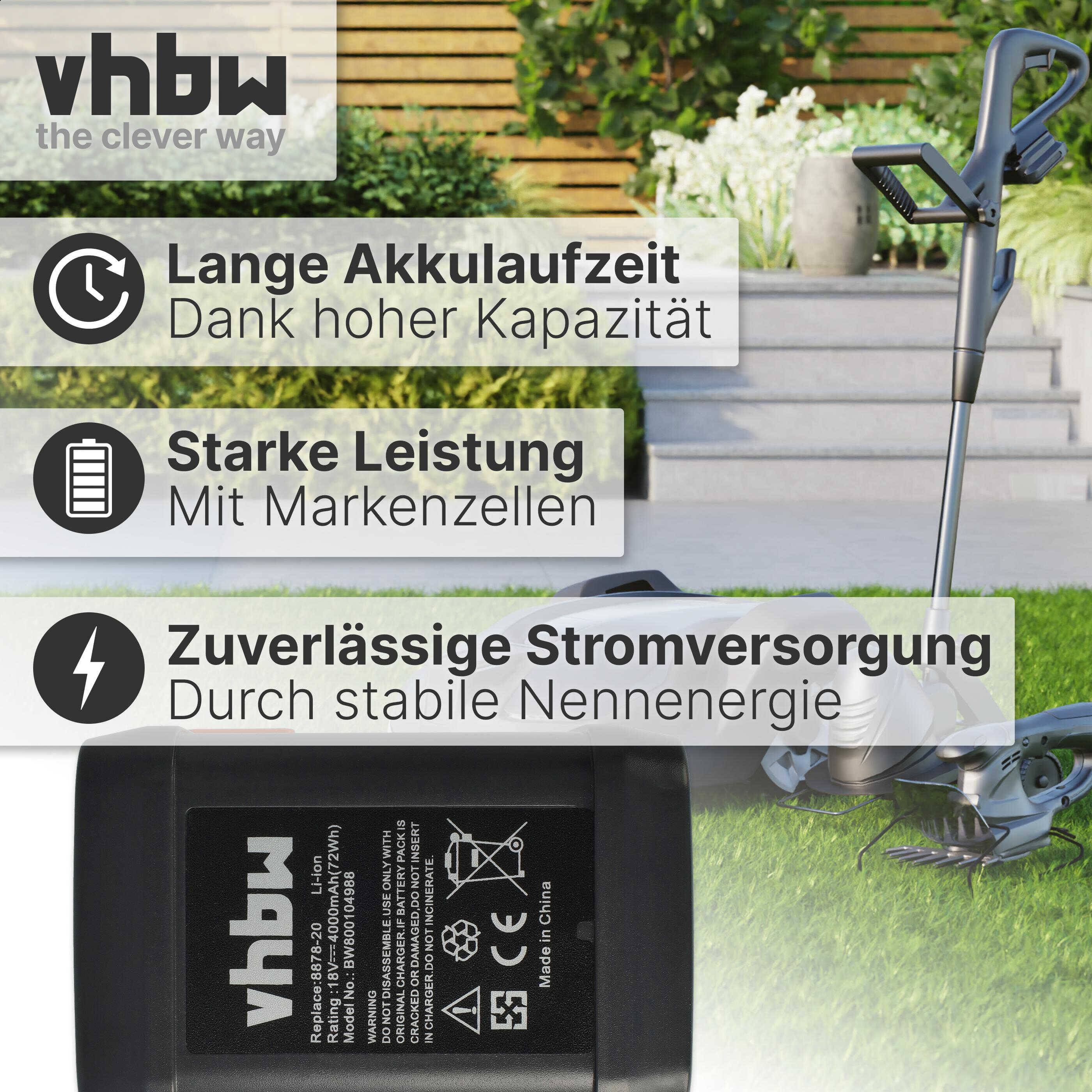 vhbw 3x Akku kompatibel mit Gardena AccuJet 18-Li Grasschere | Strauchschere (4000mAh 18V Li-Ion)-3