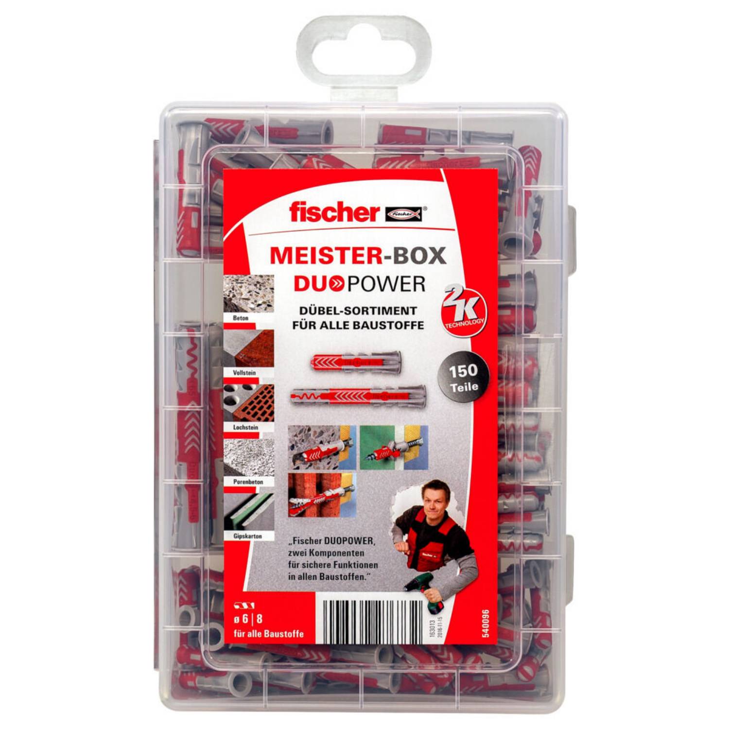 Fischer 553339, Schrauben- & Dübelsatz, Holz, Edelstahl, 40 Stück(e), Box-4