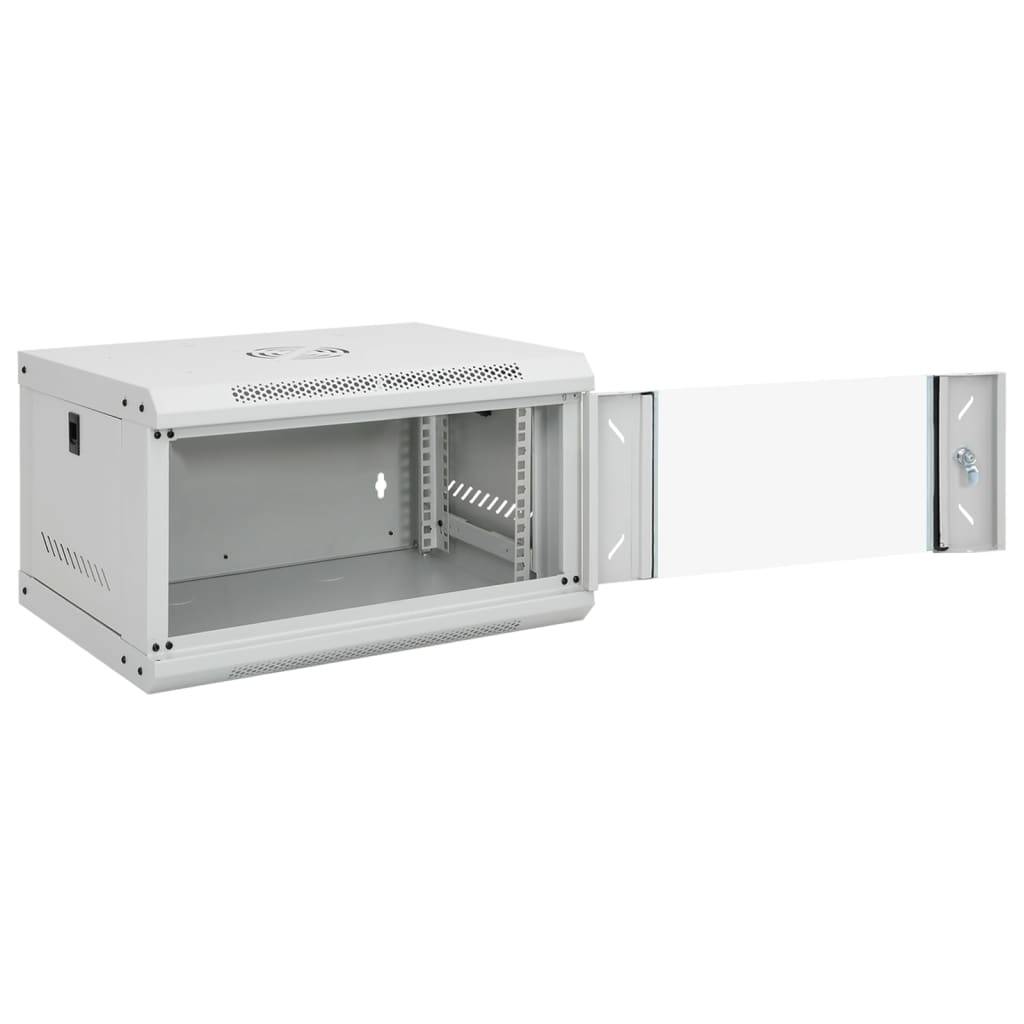 vidaXL 6HE Wandmontierter Netzwerkschrank 19" IP20 53x40x30 cm-1