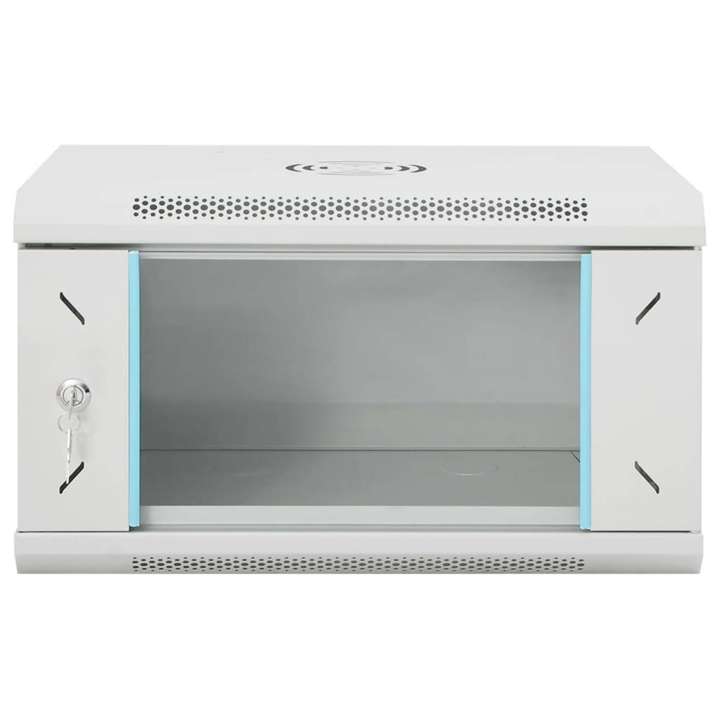 vidaXL 6HE Wandmontierter Netzwerkschrank 19" IP20 53x40x30 cm-2