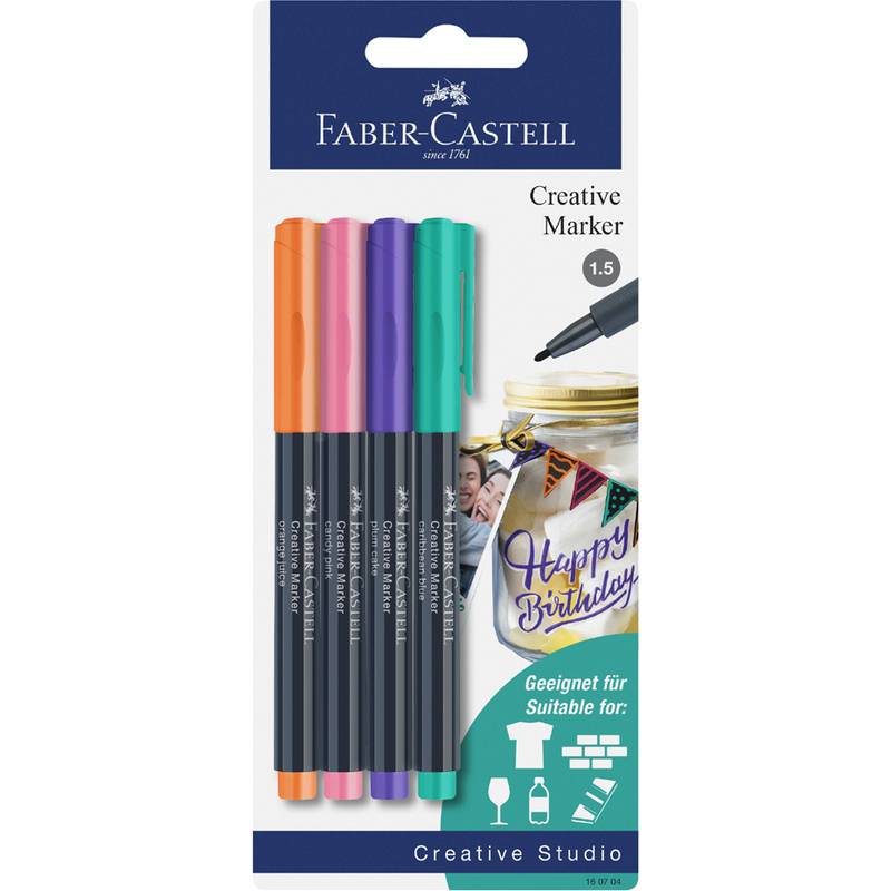 FABER-CASTELL Creative Marker, 4er Blister (5661936)-0