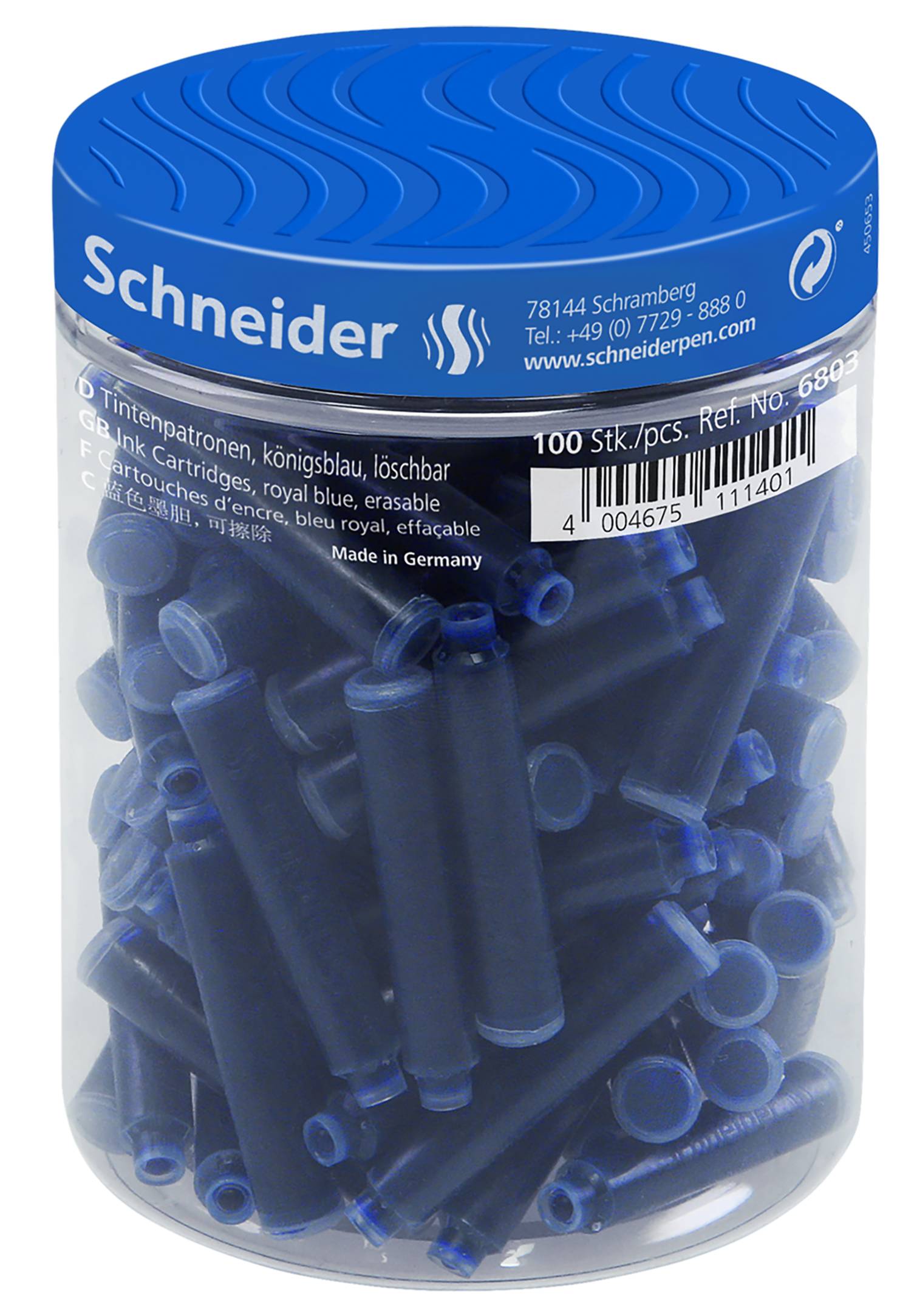 Standard-Tintenpatronen blau, Runddose mit 100 Stück-3
