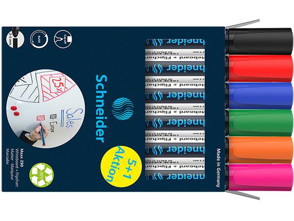 Whiteboard-Marker Maxx 290 6er Set sortiert, 5+1 Aktion