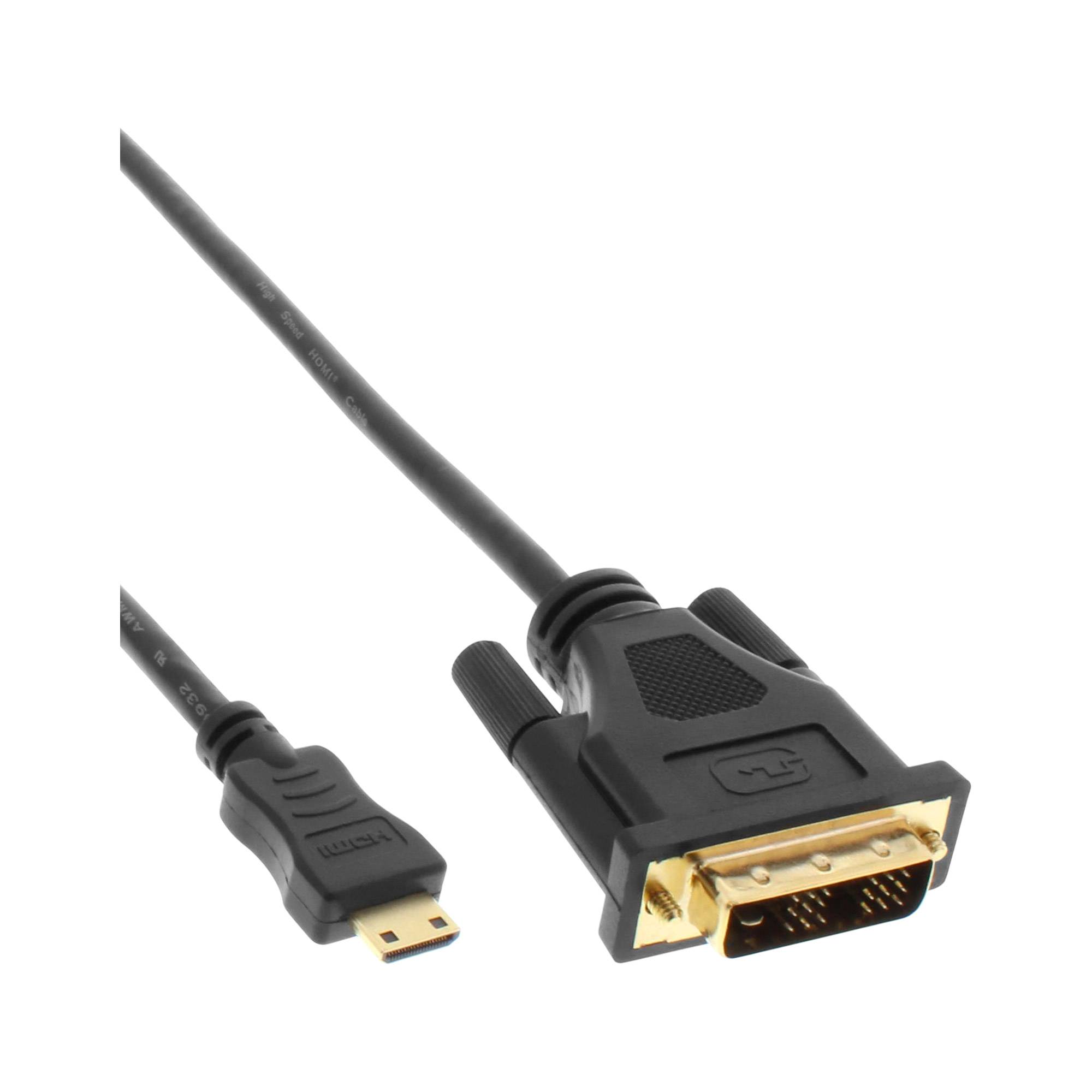 InLine® Mini-HDMI zu DVI Kabel, HDMI Stecker C zu DVI 18+1, 2m-0