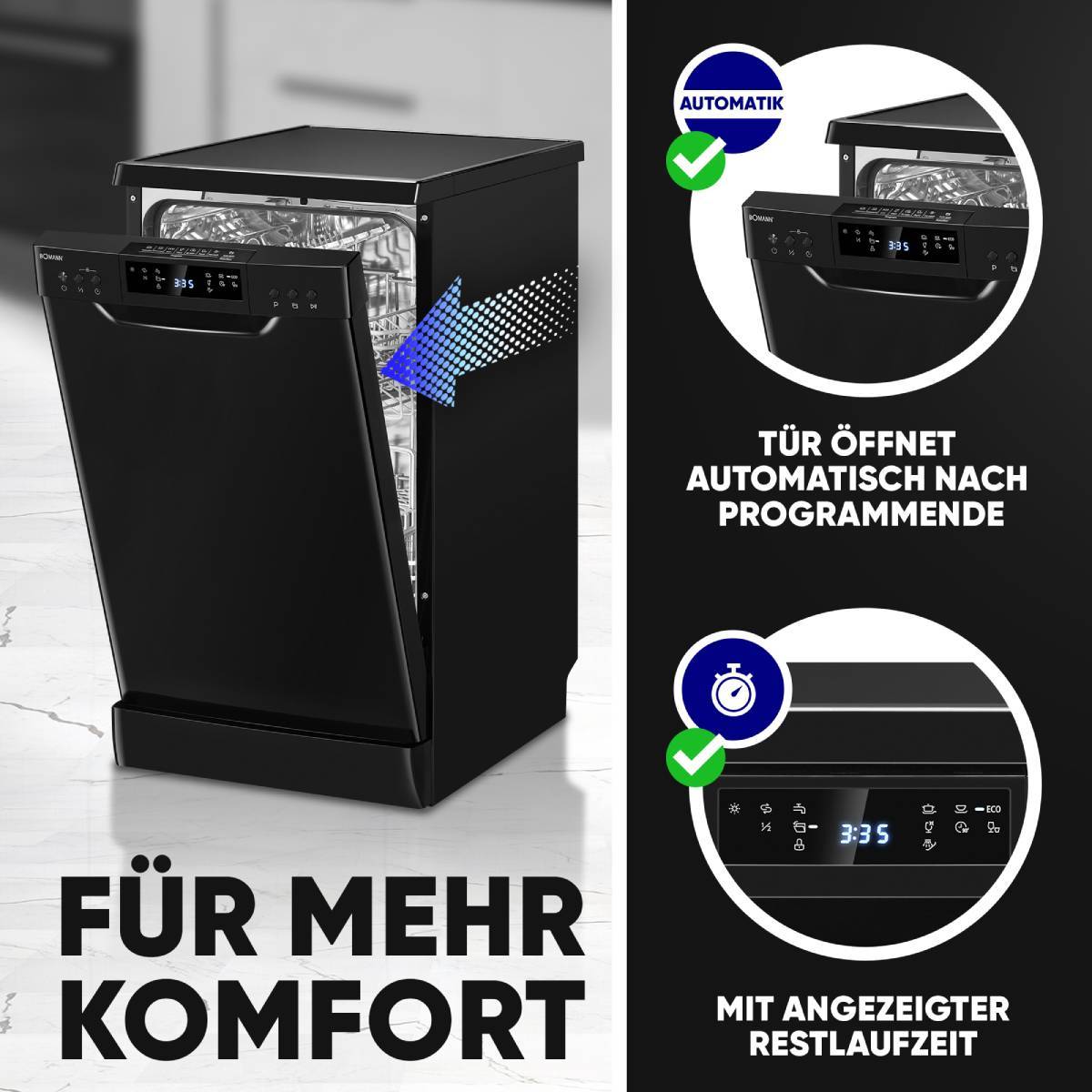Bomann Geschirrspüler GSP 7418 schwarz-glänzend-2