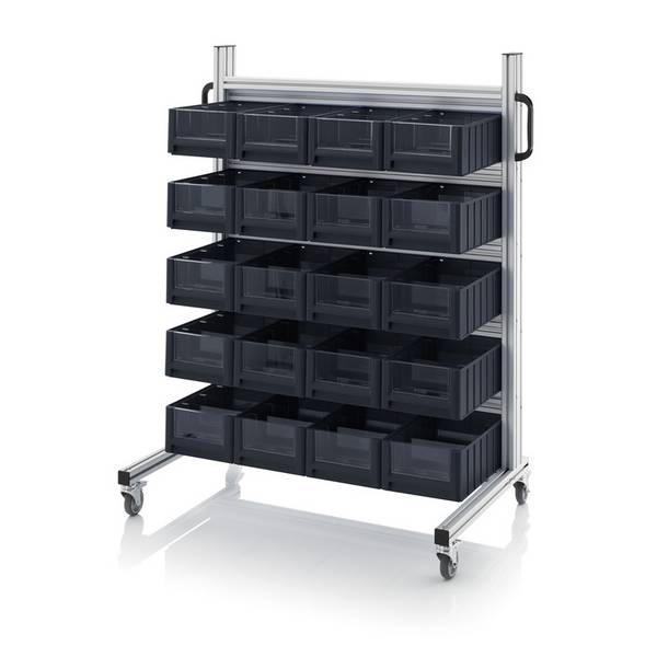 ESD-Systemwagen für Regalkästen, Abmessungen B x T x H, 112 x 65 x 135 cm