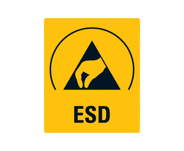 Aufkleber "ESD", Abmessungen B x H, 25 x 30 mm