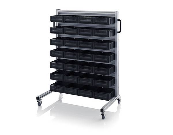 ESD-Systemwagen für Regalkästen, Abmessungen B x T x H, 112 x 65 x 135 cm