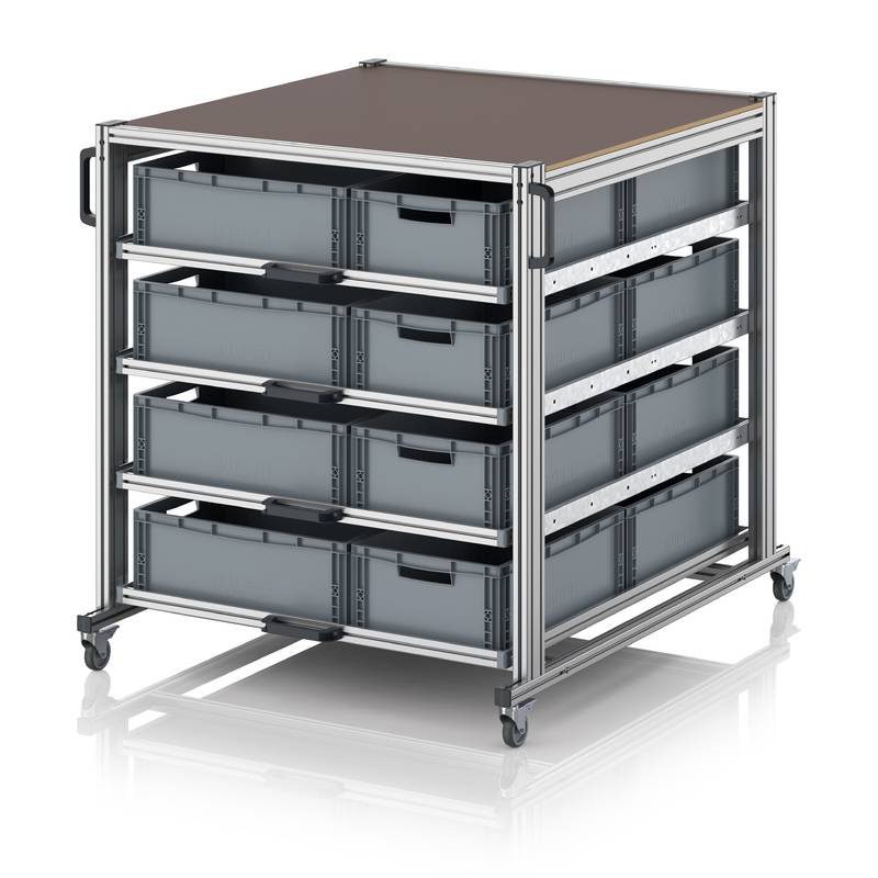 Systemwagen im Palettenformat, Außenmaße L x B x H, 130 x 126,2 x 134,6 cm-0