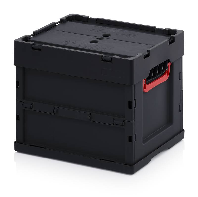 ESD-Faltboxen mit Deckel, Außenmaße L x B x H, 40 x 30 x 32 cm-0