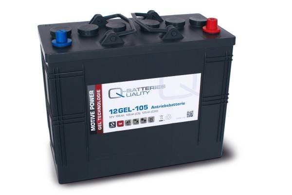 Q-Batteries 12GEL-105 Antriebsbatterie 12V 105Ah (5h), 120Ah (20h) wartungsfreier Gel-Akku VRLA-0