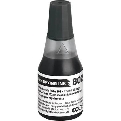 COLOP Stempelfarbe 802, schnelltrocknend, 25 ml, schwarz-0