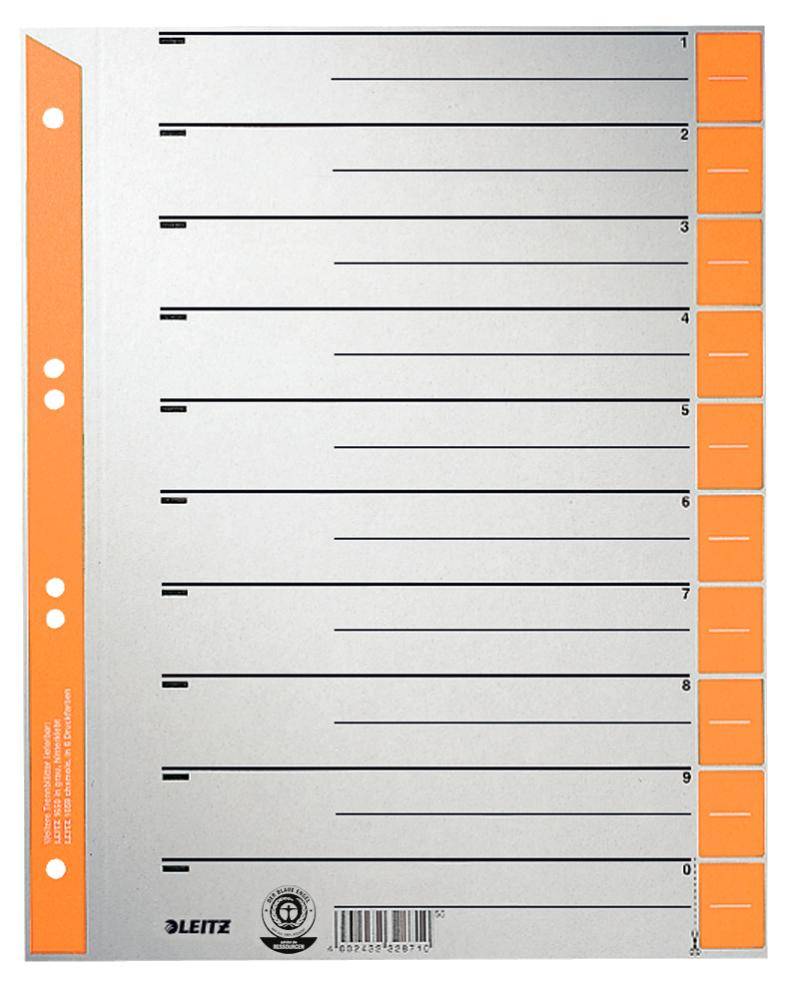 Esselte Leitz Trennelement - vorgedruckt: 0-9 - für A4 (210 x 297 mm)-0