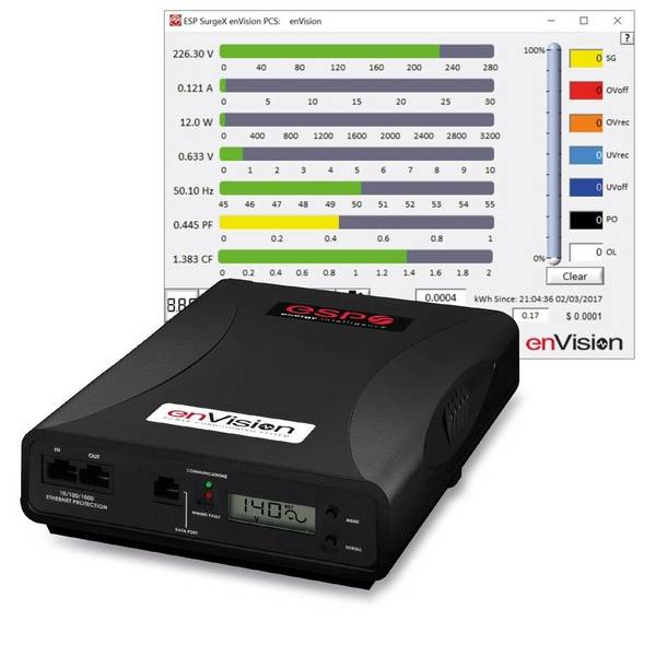 SurgeX - Diagnostic Power Filter - Scope Meter/Multi Meter Technologie, 230V/16A, Networked, Interface Cord