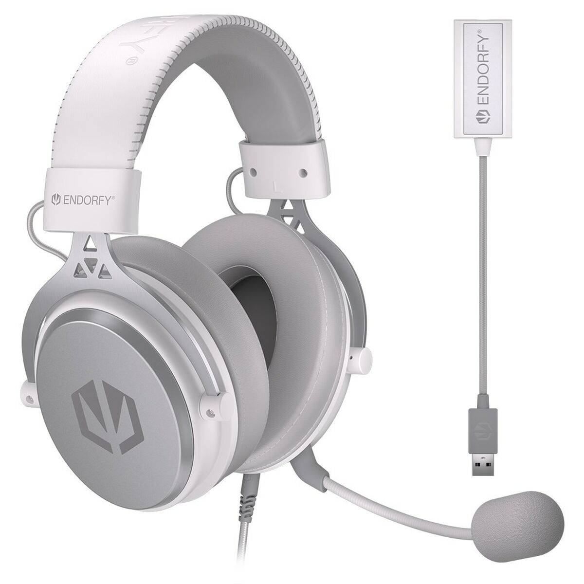 Kopfhörer mit Mikrofon Endorfy VIRO Plus USB Onyx Weiß-0