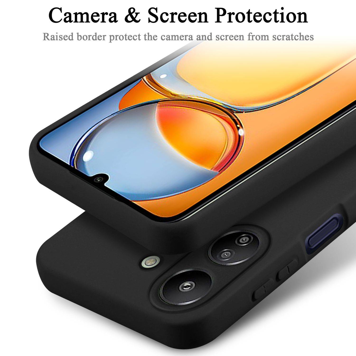 Cadorabo Schutzhülle für Xiaomi Redmi 13C Hülle in Schwarz Handyhülle Case Cover TPU Etui-3