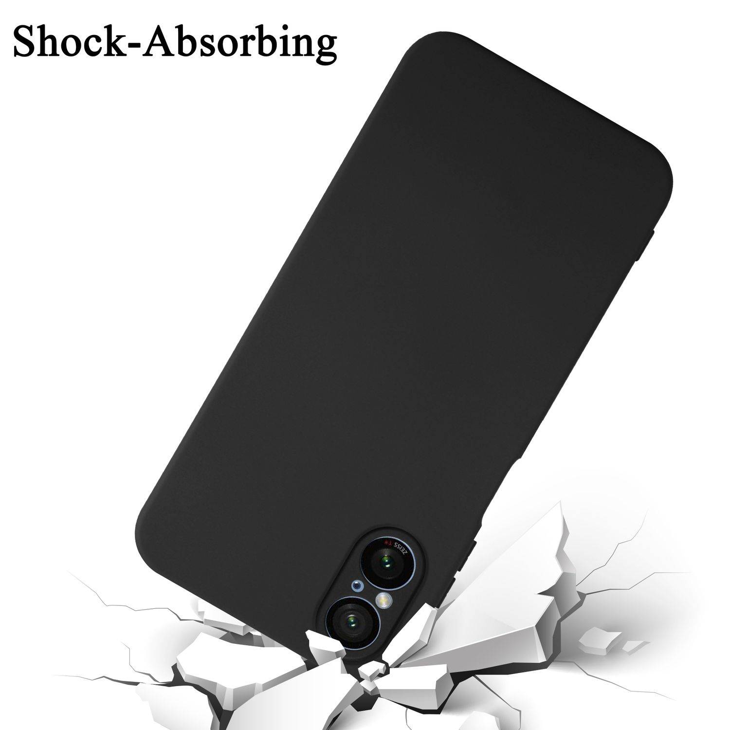 Cadorabo Schutzhülle für Sony Xperia 5 V Hülle in Schwarz Handyhülle Case Cover TPU Etui-2